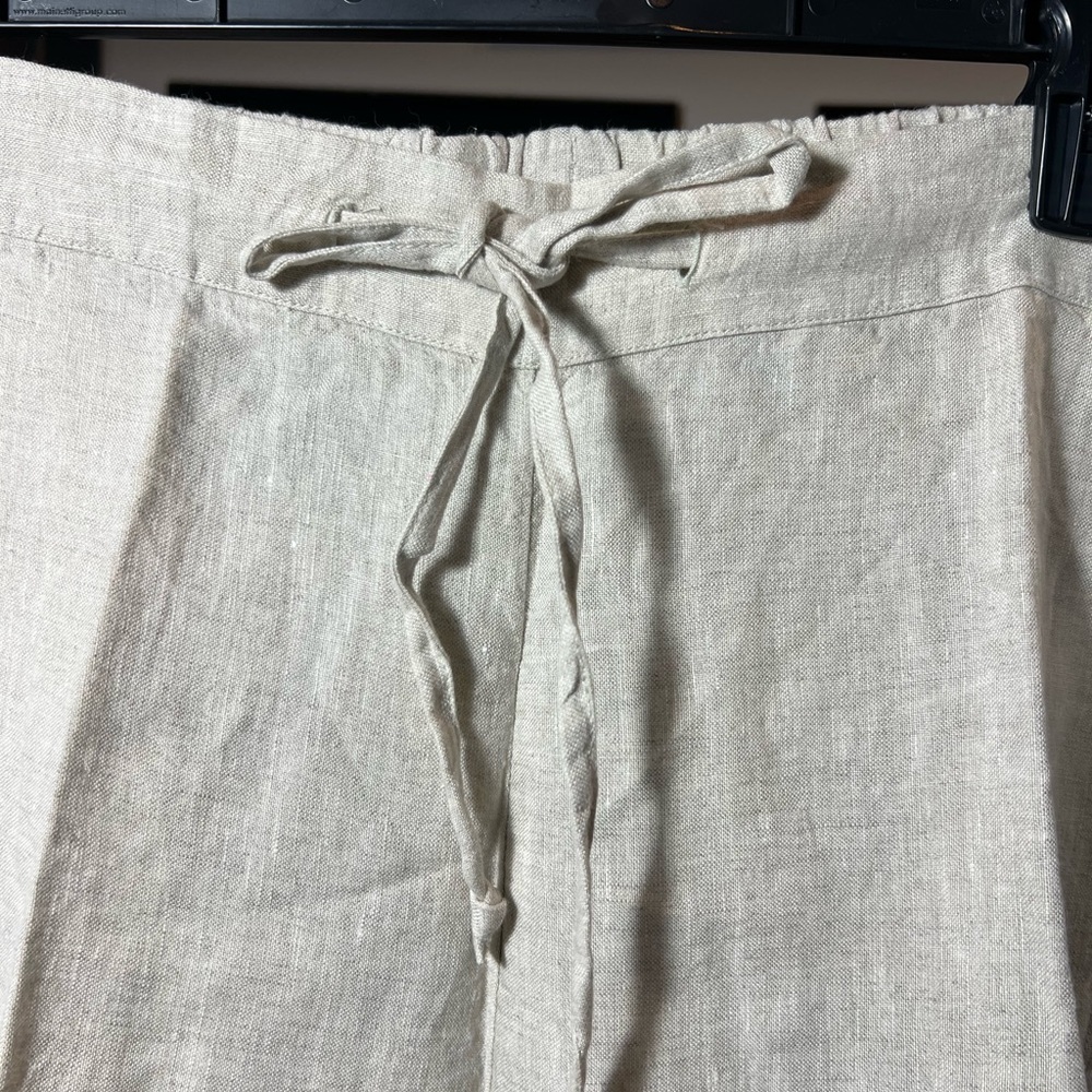 NWT Coldwater Creek Cross Dye Linen Ankle Pants, Size 20W, color: Flax